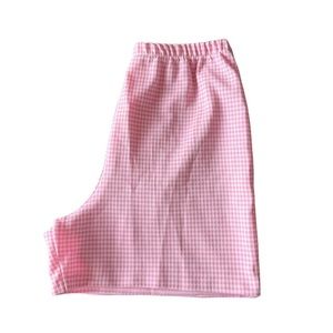 Vintage high rise gingham stretchy pink shorts